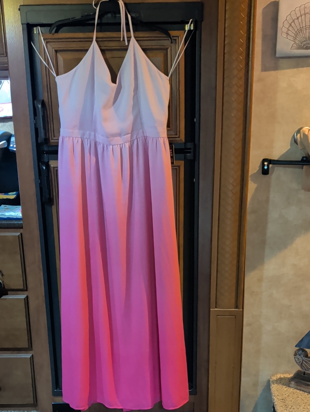 Express Elegant Pink Ombre Spaghetti-Strap Maxi Dress